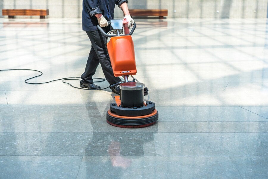 Commercial floor stripping by J&J Commercial Cleaners